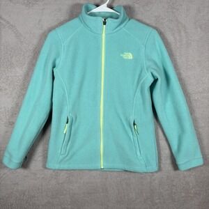 The North Face Girls‎ Jacket Size Large 14/16 Blue Fleece Full Zip Long Sleeves